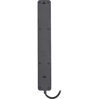 InLine® Steckdosenleiste, 5-fach Schutzkontakt, Überspannungsschutz und QuickCharge USB, mit Schalter, 1,5m, schwarz