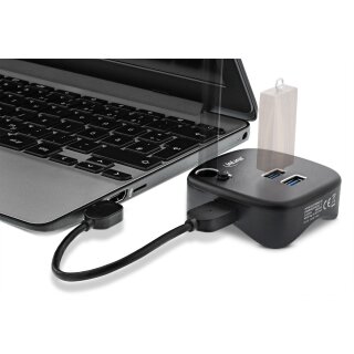 InLine USB 3.0 Multiadapter, 2 x USB-A Gen.1, RJ45, SD/MicroSD Cardreader, black