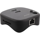InLine® USB 3.0 Multiadapter, 2 x USB-A Gen.1, RJ45, SD/MicroSD Cardreader, black