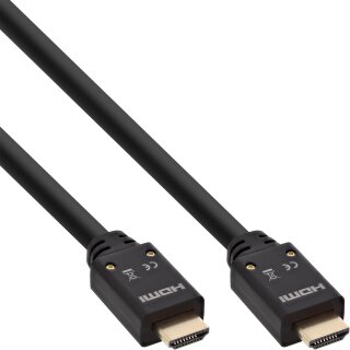 InLine® HDMI Aktiv-Kabel, HDMI-High Speed mit Ethernet, 4K2K, Stecker / Stecker, schwarz / gold, 20m