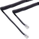 InLine® Handset spiral cable, RJ10 4P4C M/M, black, max. 2m