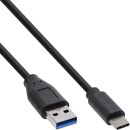 InLine® USB 3.2 Cable, Type C male to A male, black, 0.3m