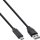 InLine® USB 2.0 Cable, Type C male to A male, black, 0.3m
