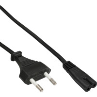 InLine® Power cable, Euro plug to Euro8 plug, black, 0.3m
