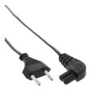 InLine® Power cable, Euro plug to Euro8 plug angeled, black, 0.3m