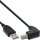 InLine® USB 2.0 Kabel, A an B unten abgewinkelt, schwarz, 0,3m