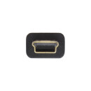 InLine® USB 2.0 Flat Cable USB A male to Mini-B male 5 Pin black / gold 0.3m