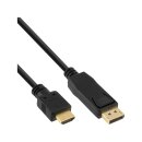 InLine® DisplayPort to HDMI Converter Cable black 0.3m