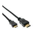 InLine® HDMI mini Cable High Speed Type A male to C male gold plated 0.3m