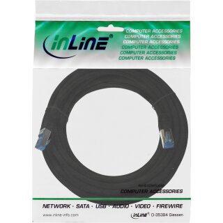 InLine® Patchkabel, S/FTP (PiMf), Cat.6A, 500MHz, halogenfrei, Kupfer, schwarz, 20m