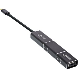 InLine USB Display Converter Set 6-in-1, USB Type-C male to DisplayPort female, HDMI, VGA (DP Alt Mode), 4K/60Hz, black, 0.2m