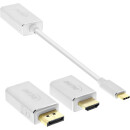 InLine® USB Display Converter Set 6-in-1, USB Type-C male to DisplayPort female, HDMI, VGA (DP Alt Mode), 4K/60Hz, silver, 0.2m