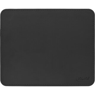 InLine® Maus-Pad Premium Kunstleder, schwarz, 255x220x3mm