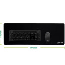 InLine® Mouse pad XL desk pad, black, 900x400x2mm