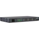 InLine® PoE+ Gigabit Netzwerk Switch 24 Port, 1Gb/s, 2xSFP, 19" 1HE (Winkel enthalten), Metall, Lüftersteuerung, mit Display, 420W