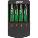 InLine® Charger for Lithium and NiCd+NiMH batteries, with Powerbank function