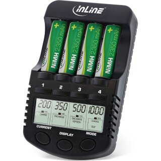 InLine® Premium Schnell-Ladegerät, NiCd+NiMH AA und AAA