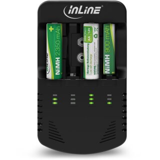 InLine® Ladegerät NiCd+NiMH, AA und AAA und 9V Block