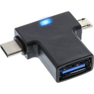 InLine® USB 3.1/2.0 OTG T-Adapter, Typ C Stecker oder Micro-USB an A Buchse