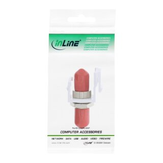 InLine® LWL Keystone Snap-in Kupplung weiß, Simplex ST/ST, multimode, Keramik-Hülse