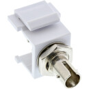 InLine® Fiber optical Keystone Snap-in adaptor white, simplex ST/ST, MM, ceramic sleeve