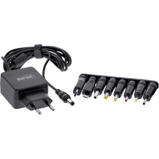 InLine® Universal power supply, 5V / 15W, with 8 exchangeable plugs, Micro-USB, USB-C
