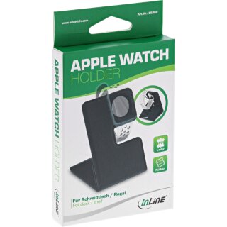 InLine® Reise-Ständer für Apple Watch für Nachttisch, Schreibtisch, Regal, schwarz, faltbar