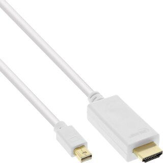 InLine® Mini DisplayPort to HDMI converter cable with audio, 4K/60Hz, white, 2m