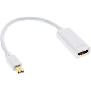 InLine® Mini DisplayPort HDMI Adaptor with Audio, mini DisplayPort male to HDMI female, 4K/60Hz, white, 0.15m