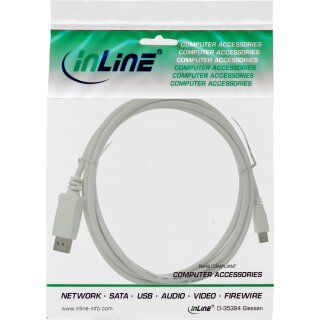 InLine® Mini DisplayPort zu DisplayPort Kabel, weiß, 3m