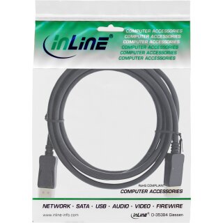 InLine® DisplayPort 1.4 Kabel, 8K4K, schwarz, vergoldete Kontakte, 1,5m