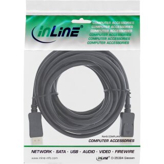 InLine® DisplayPort 1.4 Kabel, 8K4K, schwarz, vergoldete Kontakte, 5m