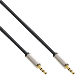 InLine® Slim Audio Kabel Klinke 3,5mm ST/ST, Stereo, 1m