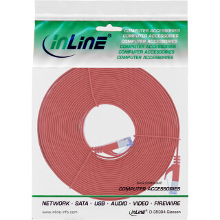 InLine® Patchkabel flach, U/FTP, Cat.6A, rot, 5m