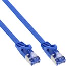 InLine® Flat patch cable, U/FTP, Cat.6A, blue, 7m