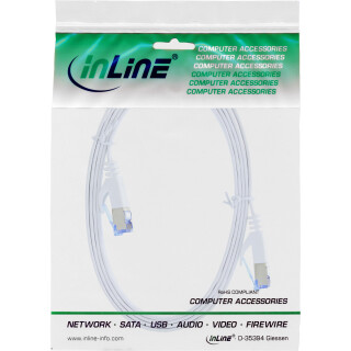 InLine® Patchkabel flach, U/FTP, Cat.6A, weiß, 2m