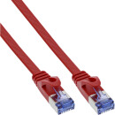 InLine® Flat patch cable, U/FTP, Cat.6A, red, 0.5m
