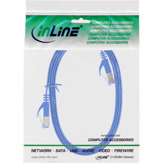 InLine® Patchkabel flach, U/FTP, Cat.6A, blau, 1,5m