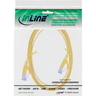 InLine® Patchkabel flach, U/FTP, Cat.6A, gelb, 1m
