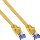 InLine® Flat patch cable, U/FTP, Cat.6A, yellow, 1m