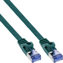 InLine® Flat patch cable, U/FTP, Cat.6A, green, 1.5m