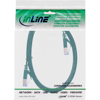 InLine® Patchkabel flach, U/FTP, Cat.6A, grün, 1m