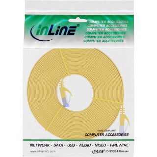 InLine® Patchkabel flach, U/FTP, Cat.6A, gelb, 5m