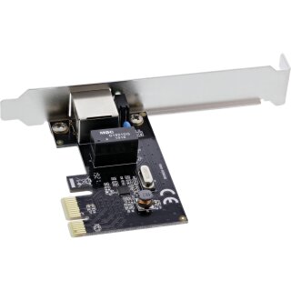 InLine® Gigabit Netzwerkkarte, PCI Express 1Gb/s, PCIe x1, inkl. low profile Slotblech