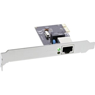 InLine® Gigabit Netzwerkkarte, PCI Express 1GBit/s, PCIe x1, inkl. low profile Slotblech