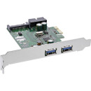 InLine® 2+2ports USB 3.0 host controller, PCIe, with SATA power and LP bracket