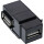 InLine® USB 2.0 Snap-In module, USB-A F/F, angled, black housing