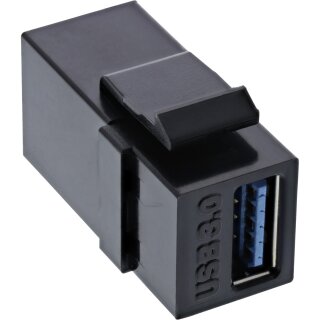 InLine® USB 3.0 Keystone Snap-In Einsatz, USB-A Buchse / Buchse, schwarz