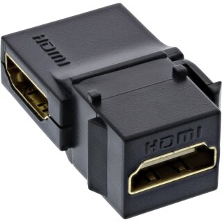 InLine® HDMI Keystone Snap-In Einsatz 4K/60Hz, HDMI A Buchse/Buchse, gewinkelt, schwarz