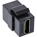 InLine® HDMI Keystone Snap-In Einsatz 4K/60Hz, HDMI A Buchse/Buchse, schwarz
